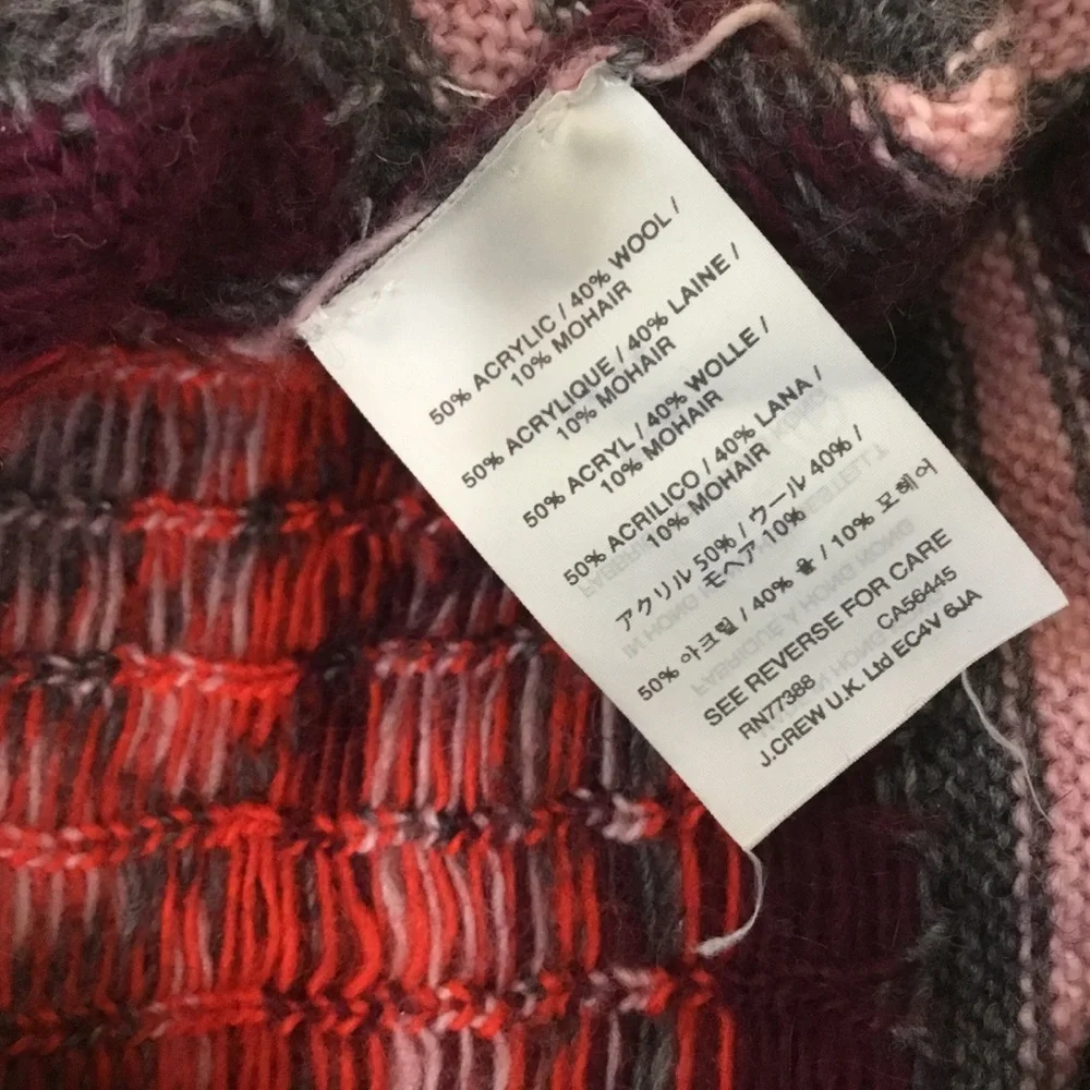 J. Crew Fair Isle Wool Mohair Blend Crewneck Sweater Sz XS